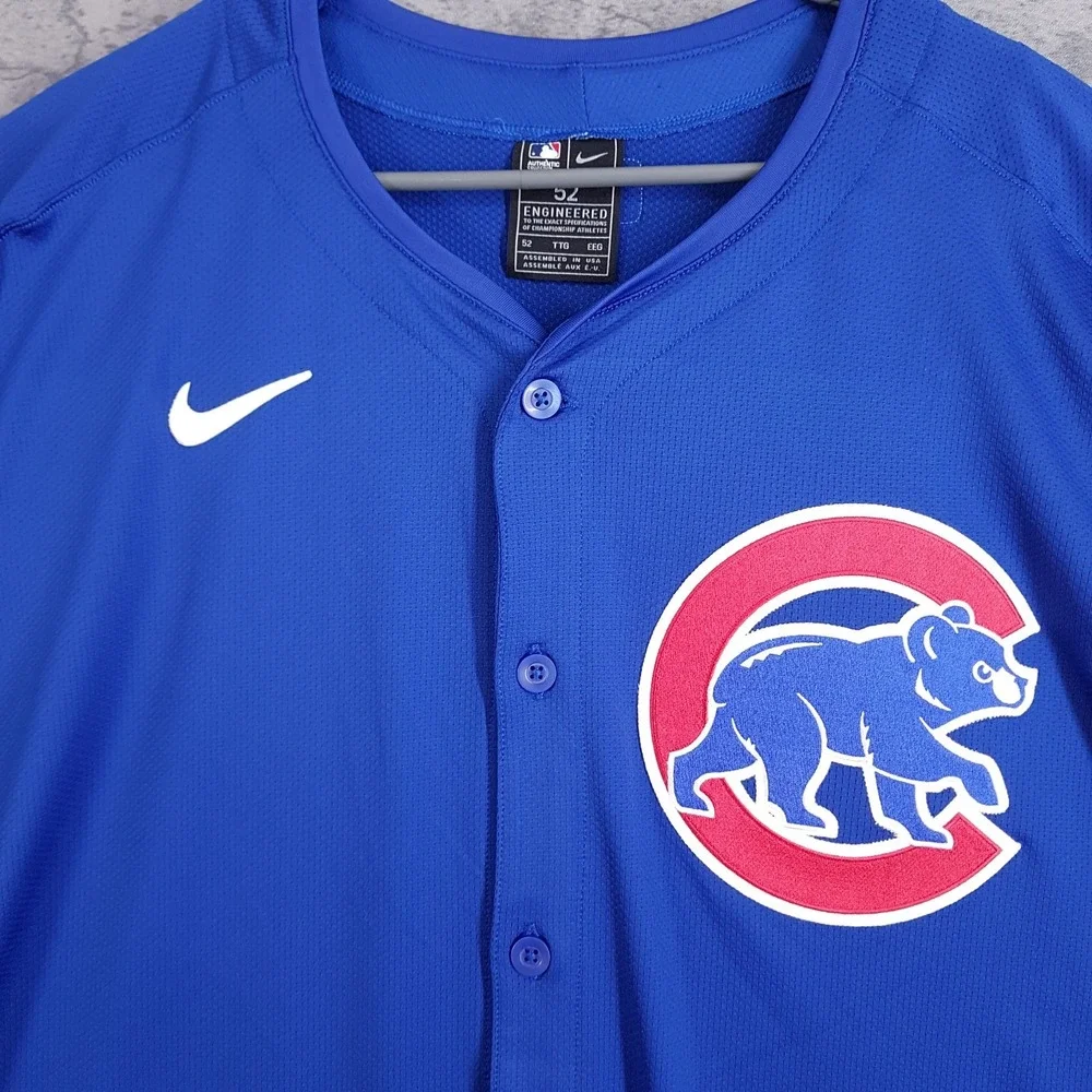 NIKE Chicago Cubs Vapor Elite Authentic Jersey Mens Size 52 2XL Blue Red